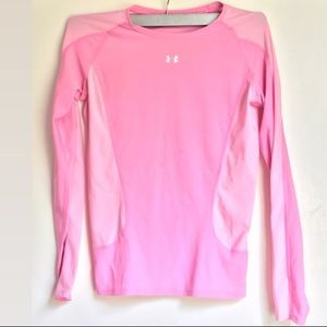Pink under armor shirt.